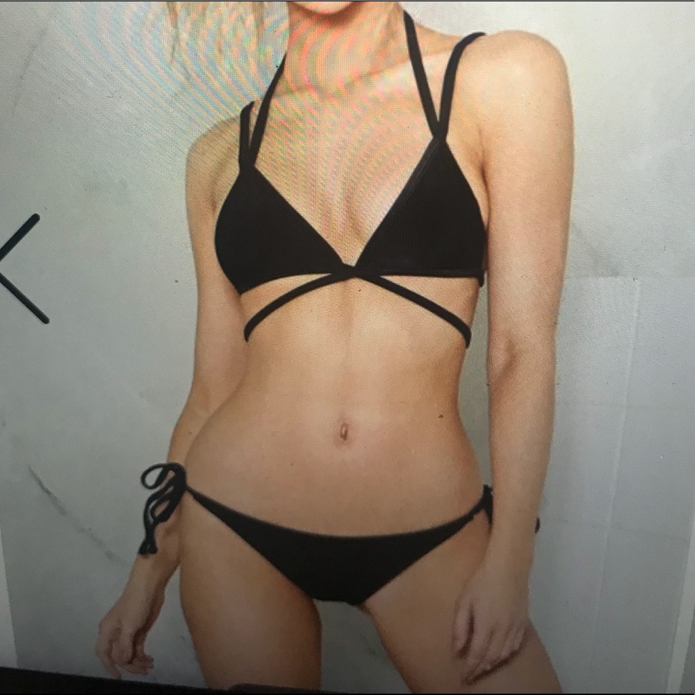 NASTY GAL Alina Mix & March strappy bikini SET
